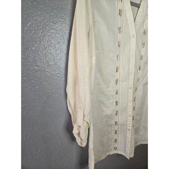 Coldwater Creek Women's NWT Cotton Trellis Pintuck Top Size Small - Picture 4 of 6